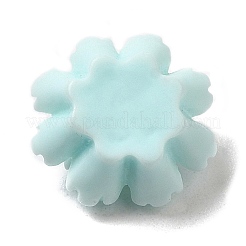 オペーク樹脂カボション  3 Dの花  アクアマリン  11.5x6.5mm&nbsp;RESI-C036-02F