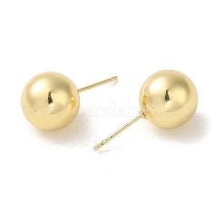 Rack Plated Brass Ball Stud Earrings for Women&nbsp;EJEW-H004-01G