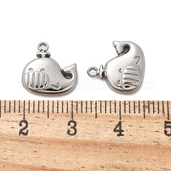 304ステンレススチールチャーム  クジラのチャーム  変色防止  ステンレス鋼色  12.5x11.5x2.5mm  穴：1.4mm&nbsp;STAS-L022-500P