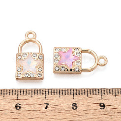 Rack Plating Alloy Rhinestone & Glass Pendants&nbsp;PALLOY-T092-90M-G