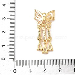 Brass Micro Pave Clear Cubic Zirconia Tassels Pendants&nbsp;KK-H526-06G