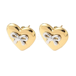 Two Tone 304 Stainless Steel Stud Earrings&nbsp;EJEW-B156-15G