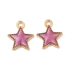 合金エナメルチャーム  星のチャーム  ライトゴールド  ミックスカラー  15x13x2mm  穴：2mm&nbsp;ENAM-S121-024