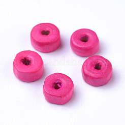 ウッドビーズ  染め  コラム  ピンク  5.5~6.5x2.5mm  穴：1.5~2mm  約14080個/880g&nbsp;WOOD-WH0021-20B