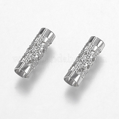 変色しにくい304ステンレススチールチューブビーズ  ステンレス鋼色  12x4mm  穴：3mm&nbsp;STAS-F149-11P