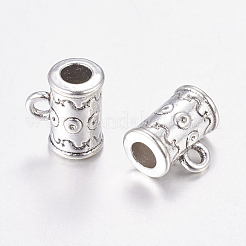 チベット風合金ハンガー  保釈ビーズ  鉛フリー及びカドミウムフリー  アンティークシルバー  7x11mm  穴：2mm&nbsp;LF0192Y