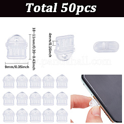 PVCプラスチック製モバイル防塵プラグ50個  USBタイプCポートカバー用  透明  11x9x4mm&nbsp;FIND-SC0013-60B