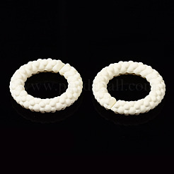スプレー塗装されたccbプラスチックリンキングリング  クイックリンクコネクター  ジュエリーチェーン作成用  リング  ホワイト  39x39x7.5mm  内径：24mm&nbsp;CCB-Q091-010F