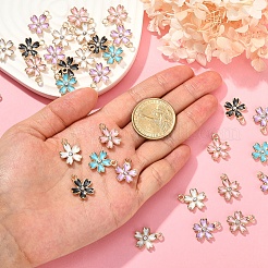 50Pcs 5 Colors Alloy Enamel Pendants&nbsp;ENAM-CJ0002-39