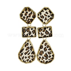 Alloy acrylic Dangle Stud Earrings&nbsp;LS-EJEW-M075-01G-05