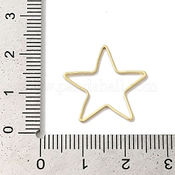 真鍮製フレームコネクター  鉛フリー＆カドミウムフリー  スター  24KGP本金メッキ  19x20x1mm  内径：14x17mm&nbsp;KK-K383-09D-G