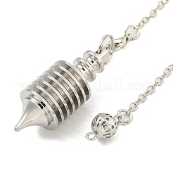 ラックメッキ真鍮コイルダウジング振り子  らせん振り子  カニカン付き  コーン  プラチナ  225mm  穴：1.8mm&nbsp;G-K338-26P