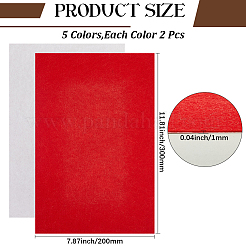 10Pcs 5 Colors Rectangle Self-adhesive Felt Fabric&nbsp;DIY-CY0002-28