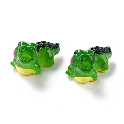 樹脂カボション  海洋動物シリーズ  ワニ  グリーン  32.5x15x18.5mm&nbsp;RESI-I043-09
