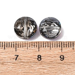 K9ガラス  模造オーストリアクリスタルビーズ  グレードAAA  多面カット  フラットラウンド  カラフル  10x5.5mm  穴：0.9~1mm&nbsp;SWAR-F053-10mm-31