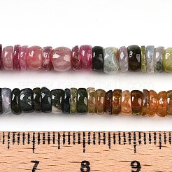 天然のマルチカラートルマリンビーズ連売り  ロンデル  4.5~5.5x1~4mm  穴：0.7mm  約216個/連  16.14''（41センチメートル）&nbsp;G-T140-03