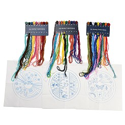 初心者のためのDIY刺繍動物ステッチ練習キット  不織布含む  刺繍フープ  はさみ  シームリッパー  スレッダー  ミックスカラー  0.04インチ（1mm）  40色&nbsp;DIY-NH0006-01C
