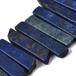 天然石ラピスラズリビーズ連売り  長方形  トップ掘削  22~60x6~14x6~9mm  穴：1.5~2mm  約17~22個/連  7.48''~8.07''（19~20.5センチメートル）&nbsp;G-S386-D13