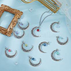32Pcs 8 Colors Tibetan Style Alloy Pendants&nbsp;PALLOY-DC00016