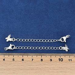 真鍮チェーンで終わる  カドミウムフリー＆ニッケルフリー＆鉛フリー  蝶  925銀メッキ  71mm  穴：2.5mm&nbsp;KK-P283-33S