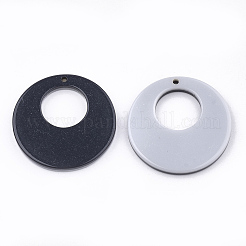 樹脂チャーム  フラットラウンド  プルシアンブルー  30x3mm  穴：1.5mm&nbsp;RESI-T022-10A