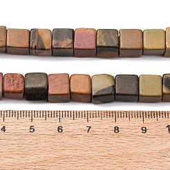 天然ピカソストーン/多色ジャスパービーズ連売り  キューブ  8~8.5x8~8.5x8~8.5mm  穴：1.2mm  約46個/連  15.35''（39センチメートル）&nbsp;G-B155-C10-8x8mm