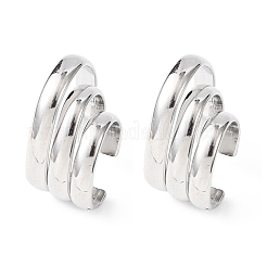 304ステンレススチール製トリプルCシェイプカフイヤリング  ステンレス鋼色  18x12.5x8.5mm&nbsp;EJEW-K268-87P
