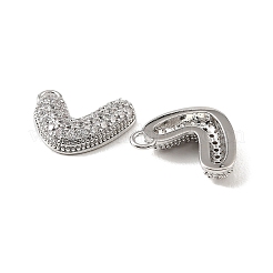 Brass & Clear Cubic Zirconia Charms&nbsp;KK-G558-03P