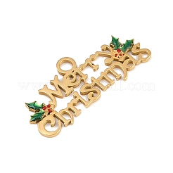 304 Stainless Steel Enamel Christmas Theme Charms&nbsp;STAS-G359-01G-01