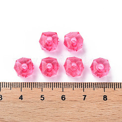 透明なアクリルビーズ  多面カット  正方形  サクランボ色  8.5x9.5x9.5mm  穴：2.5mm  約1070個/500g&nbsp;MACR-S373-51B-B03