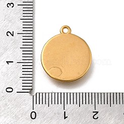 304ステンレスペンダント  フラットラウンド、エジプトのホルスの目チャーム付き  イオンプレーティング（ip）  18KGP本金メッキ  19x16.5x3.5mm  穴：1.5mm&nbsp;STAS-C119-11G