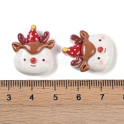 クリスマス不透明樹脂デコデンカボション  鹿  22.5x18.5x7.5mm&nbsp;CRES-M036-12E