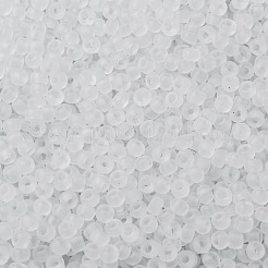 MIYUKIラウンドロカイユビーズ  日本製シードビーズ  （rr131f）マットクリスタル  8/0  3mm  穴：1mm  約422~455PCS /ボトル  10 G /ボトル&nbsp;SEED-JP0009-RR0131F