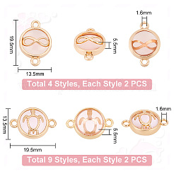 26pcs 13 styles Glass Connector Charms&nbsp;GLAA-PH0002-86