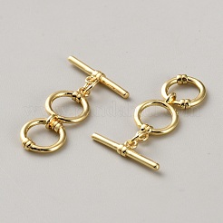 Brass Toggle Clasps&nbsp;KK-WH0110-08G-01