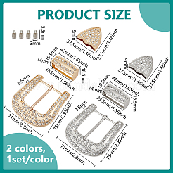 2Sets 2 Colors Alloy Buckle with Rhinestonr Sets&nbsp;AJEW-BC0007-48