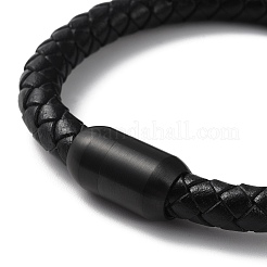 Leather Braided Round Cord Bracelet&nbsp;BJEW-F460-03EB
