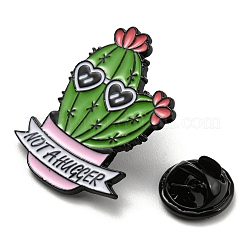 Cactus with Word Not A Hugger Enamel Pins&nbsp;JEWB-Q031-04EB-04