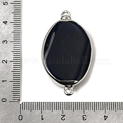 Natural Agate(Dyed & Heated) Oval Links Connector Charms&nbsp;G-P614-06P-01