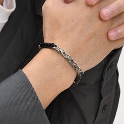 男性用のおしゃれなステンレススチールチェーンブレスレット  ステンレス鋼色  8-1/4インチ（21cm）&nbsp;PW-WGD2689-01