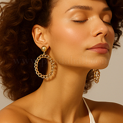 4 Pairs 2 Colors Iron & Alloy Dangle Stud Earrings&nbsp;EJEW-HY0001-58