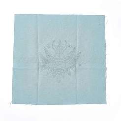 DIYの目と月の模様の刺繍キット  付属針  スレッド  ファブリック  針  ひょうたん糸通し  セラミックビーズ  刺しゅう枠なし  空色  2~295x2~303x0.1~3mm&nbsp;DIY-E063-01B