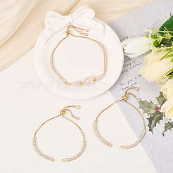 3Pcs Brass Pave Clear Cubic Zirconia Square Slider Bracelet Making&nbsp;BJEW-BBC0001-18