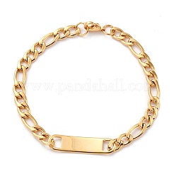 304 Stainless Steel ID Bracelets&nbsp;STAS-B021-20G