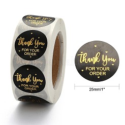 1インチありがとう粘着ラベルステッカー  装飾シールシール  クリスマスプレゼント用  結婚式  パーティー  ブラック  25mm  500PCS /ロールについて&nbsp;DIY-J002-C02