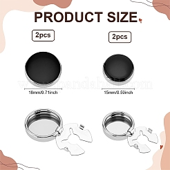 4Pcs 2 Styles Brass Black Enamel Cufflinks&nbsp;BUTT-ME0001-07P