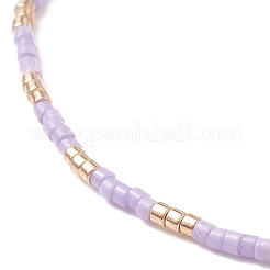 Glass Beaded Stretch Bracelet with Brass Beads&nbsp;BJEW-MZ00005