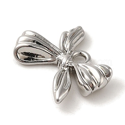 ラックメッキ合金ペンダント  カドミウムフリー＆ニッケルフリー＆鉛フリー  蝶結び  プラチナ  13x15.5x3mm  穴：1.8mm&nbsp;PALLOY-P304-11P