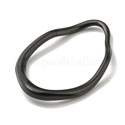 イオンプレーティング（IP）304ステンレス鋼リンクリング  不規則な楕円形  ブラック  46x29.5x5.5mm  内径：40x23mm&nbsp;STAS-C079-18B