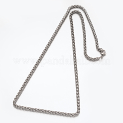 変色しない304ステンレススチールロープチェーンネックレス  カニカン付き  ステンレス鋼色  23.6インチ（59.9cm）x3.8mm&nbsp;NJEW-N0036-04P